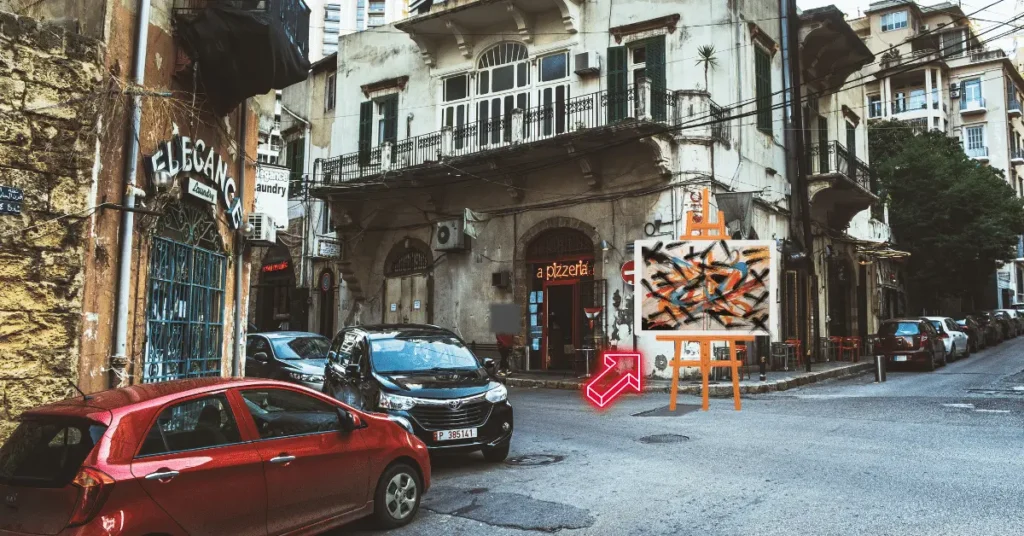 a painting placed an intersection