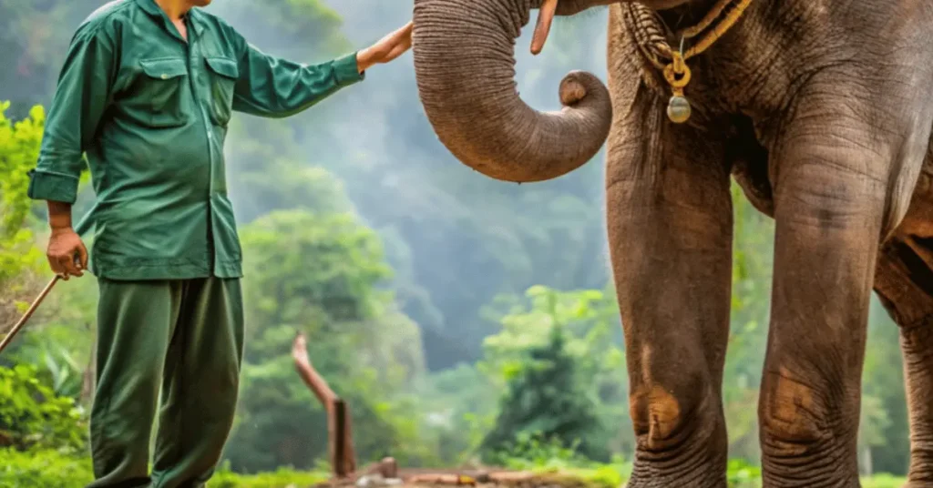 elephant and its trainer